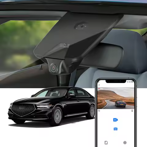 Car Camera for Genesis G90 2017 - 2026, FITCAMX 4K Dash Cam for G 90 LHD, WIFI Connection APP Contro