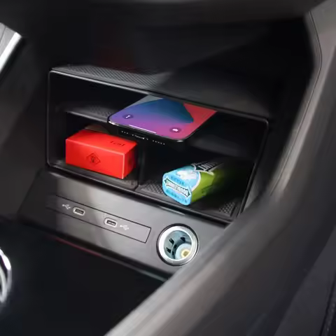 Suetlcoity For Audi Q5 Q4 E-tron ABS Car Central Control Storage Box Storage Box Tray Mobile phone s