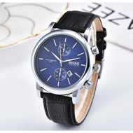 Boss Casual Men's Business Watch Genuine Leather Strap Quartz Watch High Quality Sports Watch