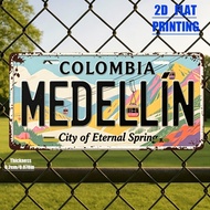 2D Flat - [2D Flat] 2D Plane Printing, 1pc, Bogota, Colombia Theme Retro Signs, Home Decoration, Bir