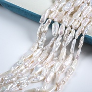 8-10mm white color natural freshwater biwa pearl strand straight hole for jewerly making