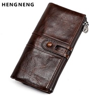 [Cc wallet] Men Purses Long Zipper Genuine Leather Male Clutch Bags With Cellphone Holder High Quality Card Holder Wallet