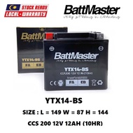 2025} YTX14-BS BATTMASTER AGM BATTERY CCA200 MOTORCYCLE FOR GTR1400 BMW GS/GSA KTM TRIUMPH