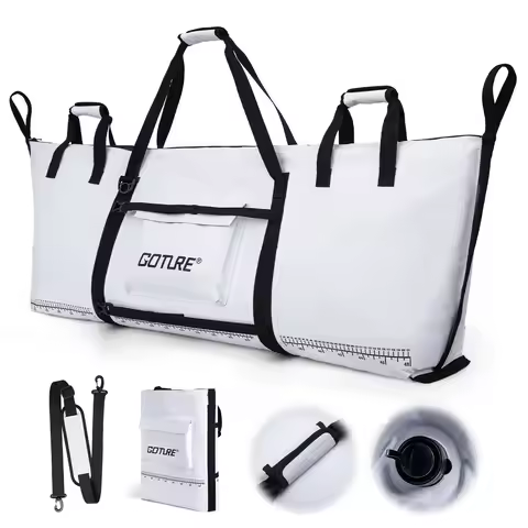 Goture Insulate Fishing Cooler Bag Waterproof 500D PVC Live Fish Fresh Keeping Storage Bag with Meas