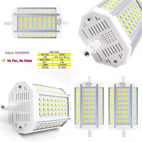 30W R7S J118 T3 LED Bulb Daylight White R7S Base 118mm 300W Equivalent Double Ended led Replacement 