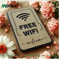 Free Wifi Wooden Wall Sticker TW07 - Wifi Password Signboard for Cafe - Restaurant - Spa - Homestay