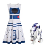 Star Wars R2-D2 Anthropomorphic cospaly Costume Ladies Jumpsuit Halloween Stage Performance Costume 