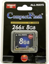 ALL-WAYS ACF-266-8G Compact Flash Memory Card, 266x 8GB Capacity, 8GB Transfer Speed Read/Write Up t