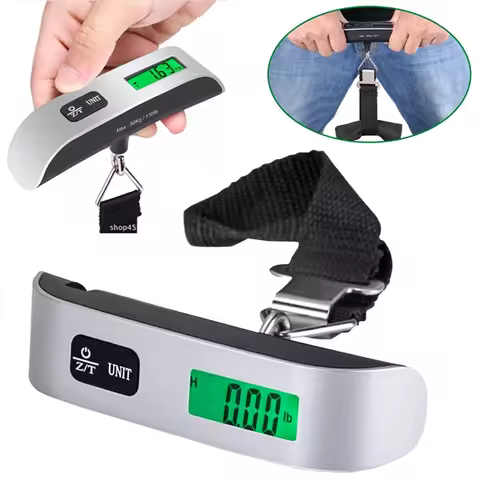 Portable Scale Digital 50kg/110lb Handheld Hanging Kitchen Travel Luggage Weight Scale Digital Displ