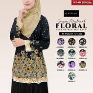 QAYRAA Jersey Muslimah FLORAL (A1-A10) Jersi Muslimah Printed Baju Wanita Sukan /Blouse Hitam Red Gr