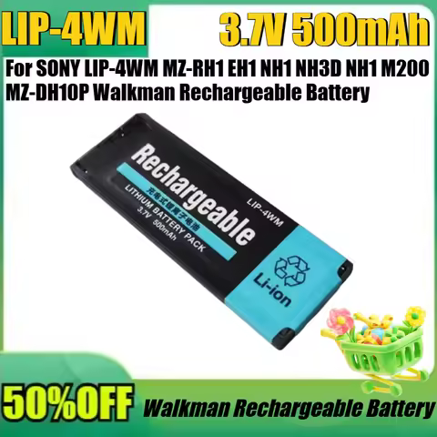 New LIP-4WM 3.7V 500mAh High Quality Battery for SONY LIP-4WM MZ-RH1 EH1 NH1 NH3D NH1 M200 MZ-DH10P 
