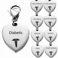 Hot Sale Heart-Shaped Creative Medical ID Keychain Stainless Steel Corporate Event Customized Keycha