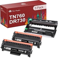 Toner Kingdom Compatible TN760 Toner Cartridge and DR730 Drum for Brother TN760 TN-760 TN730 TN-730 