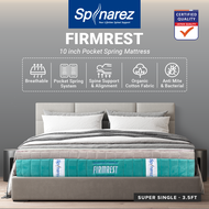 SpinaRez FirmRest Mattress 10 inch Individual Pocket Spring Mattress (King/Queen/Super Single/Single