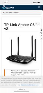 TP-Link router路由器 2個 Archer C6 V2