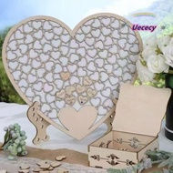 UECECY Wedding Guest Book Alternative, Creative Design Wooden Hearts Wooden Hearts Guest Book, Guest