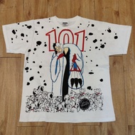 DALMATIAN 101 OVERPRINT Cartoon Pattern Shirt Band Tour Polka Dot Dog Toon