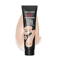 Revlon ColorStay Full Cover Longwear Matte Foundation, Heat and Sweat Resistant, Lightweight Face Makeup, Shade Buff (150), 30ml