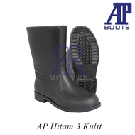 HITAM Ap Black 3 Boots Black AP 3 Boots Leather Short Boots AP III Leather Unisex AP Black 3