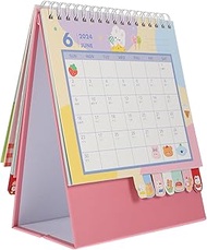 NOLITOY Small Desk Calendar 2024 Standing Flip Calendar Cute Desktop Calendar Planner Stand Up Calendar 2023-2024 for Easy Planning in Office Home and School B