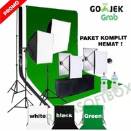 Lighting Paket Lampu Studio Foto Mini Softbox Lighting Background