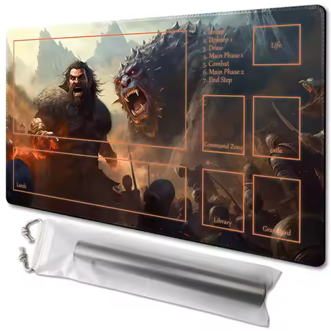 Barbarian King - Board Game MTG Playmat Table Mat Game Size 60X35 CM Mousepad Compatible for TCG CCG