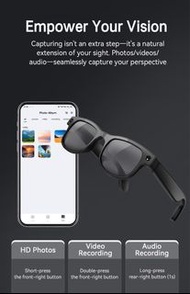 AI智能拍照眼鏡 8MP Sony鏡頭+1200P錄影+實時翻譯 限時特價！