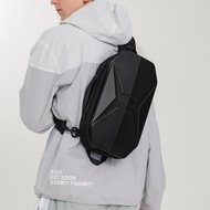 ozuko機能潮牌男士胸包PC硬殼防水多功能斜挎包單肩外出運