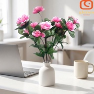 GLENES Artificial Azalea Flowers Branches, Real Touch Floral Craft Art Simulation Azalea Floral, Sim