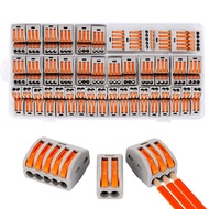 100Pcs Electrical Cable Wire Connector Push-in Terminal Block Universal Fast Terminal Wiring Cable C