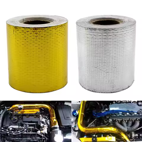 1m 5m 10m Gold Car Motorcycle Exhaust Wrap Pipe Header Heat Insulation Roll Tape Turbo Heat Exhaust 
