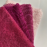 Elastic lace, pink color, size 18cm to 23cm (1 meter)