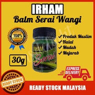 Irham Balm Serai Wangi 30g READY STOCK ORIGINAL Urut Sakit Kepala Angin Pening Segar Malaysia Islam Halal Ustaz Kazim
