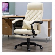 可躺旋轉皮藝升降椅(米白色+擱腳)