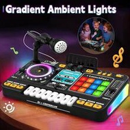 DJ Mixer For Kids, Toddler DJ Mixing Table With DJ Turntable, Game Mode, Light & Speed Control And M