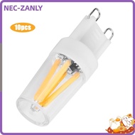 NEC-ZANLY 10pcs G9 LED Bulb, COB Filament AC220V G9 Light Bulb, Easy Warm White 2W Bi Pin Base Bulb 