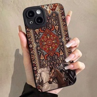 Three Horses Suitable for 16 Phone Case iPhone17pro14pro New Style 15 High-End Feeling 14 Soft Case