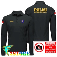 T-shirt Model Collar POLICE - PAMONG PRAJA - SATPOL PP Wangky Shirt Free Name Digital Screen Printin