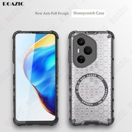 Compatible For Honor 400 Pro 5G Phone Case Honeycomb Design Clear Magnetic Wireless Charging Casing 