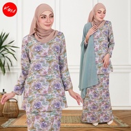 KM Baju Kurung Raya Modern Qaseh 8D Printed Silk [K8201]