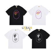 BAPE T-Shirt Loose Fit Round Neck Loose Sleeve Monkey Face Printed, Unisex Men's and Women's T-Shirt