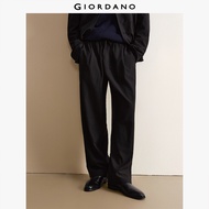 GIORDANO Men Pants Drawstring Elastic Waist Suit Pants 4-Pocket Simple Gentle Fashion Casual Smooth 