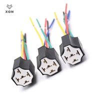 [XON] Ceramic Car relay holder,5 pins Auto relay socket 5 pin relay connector plug Ceramic Relay Hol