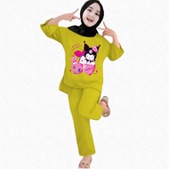 Kuromi Children's clothing Set, girls' clothing Set 3-12 years old kids girl clothing baju budak per
