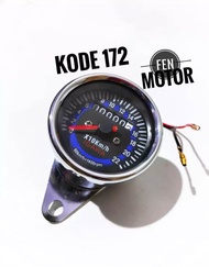 Speedometer amper bulat crome igawa - kilometer - rpm manual - rpm digital