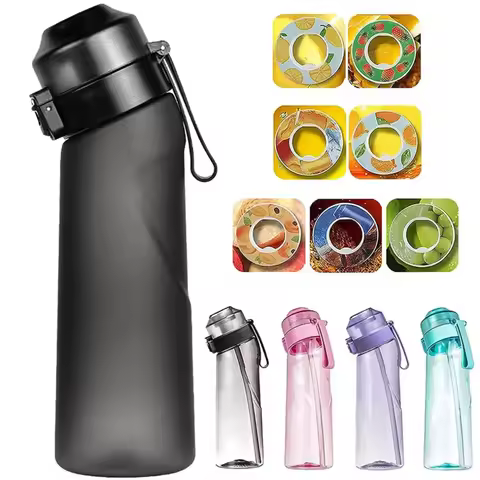 Flavored Water Bottle 650ml Sports Alr Up Drinking Bottle 7 Fruit Fragrance Pods Water Cup for Outdo