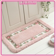 LAKA 1 Pcs Pink Rug, Pink Microfiber Flower Rug, Easy To Use Absorbent 16*24Inch Non-Skid Floral Bat