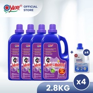 (Detergent Bundle) Yuri-matic Laundry Liquid Detergent 2.8Kg x4 + Yuri Laundry Disinfectant 1L x4