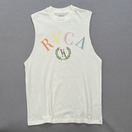 เสื้อยืดแขนกุด RVCA ทรงหลวม คอตั้ง สไตล์ลำลอง สำหรับผู้ชายและผู้หญิง ทรงหลวม แขนกุด คอกลม แฟชั่นฤดูร