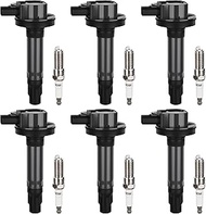 Set of 6 Ignition Coil Pack and Iridium Spark Plugs For Ford Edge Flex Taurus For Lincoln MKS MKT MK